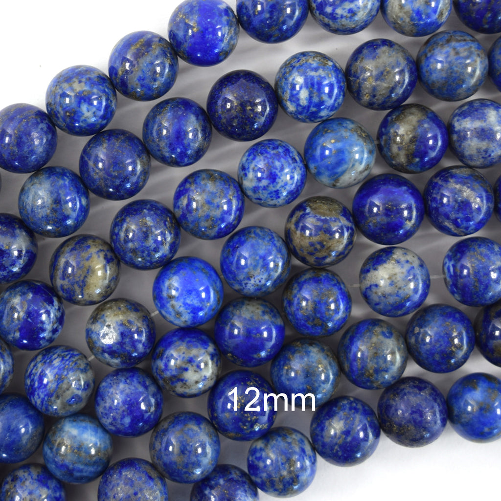 Natural Blue Lapis Lazuli Round Beads 15" Strand 4mm 6mm 8mm 10mm 12mm