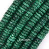 Natural Green Malachite Rondelle Button Beads Gemstone 15