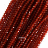 AA Faceted Red Carnelian Rondelle Button Beads 15.5