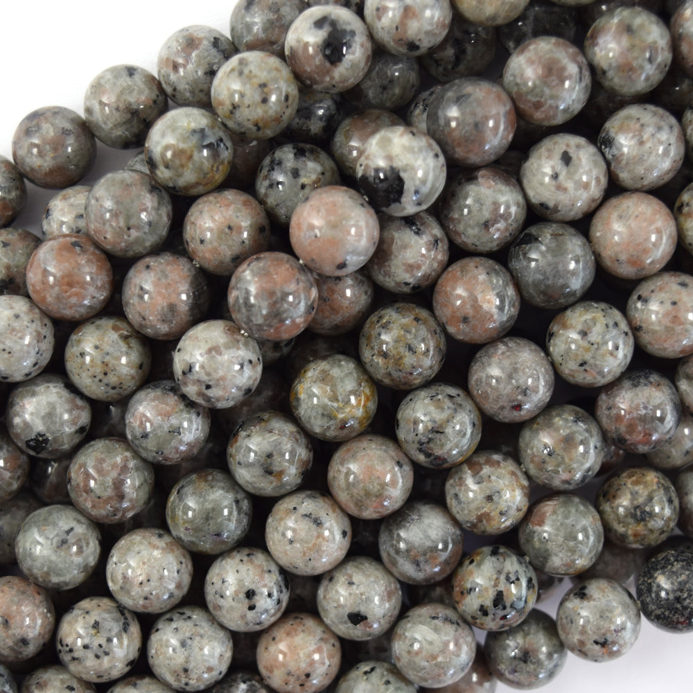 AA Natural Yooperlite UV Reactive Glowing Round Beads 15.5" 6mm 8mm 10mm 12mm
