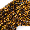 AA Natural Tiger Eye Round Beads Gemstone 15