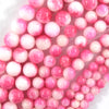 Malaysia Magenta Colored Jade Round Beads Gemstone 15