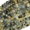 Natural Faceted Yellow Green Prehnite Rondelle Button Beads 15