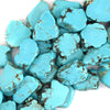 20mm - 25mm blue turquoise freeform slab slice nugget beads 15