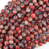 Galaxy Pink Red Sea Sediment Jasper Round Beads 15