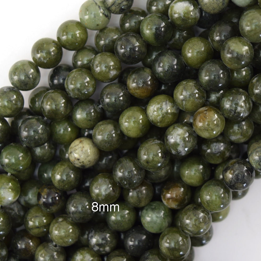 Natural Green Taiwan Jade Round Beads Gemstone 15" Strand 4mm 6mm 8mm 10mm 12mm - Eagle Beadz