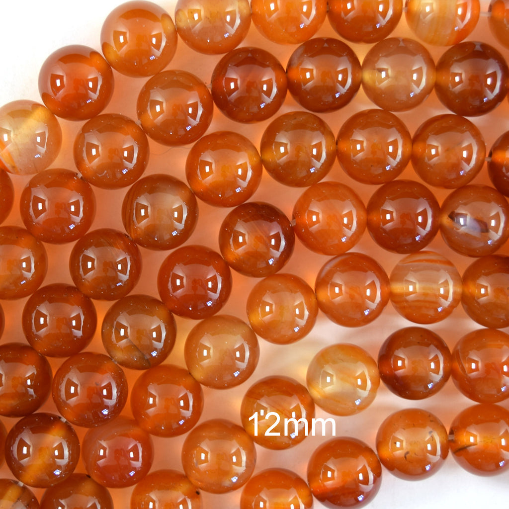 Natural Carnelian Round Beads Gemstone 15" Strand 4mm 6mm 8mm 10mm 12mm S1