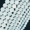 Genuine Light Blue Selenite Round Beads Gemstone 15.5