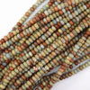 Natural Brown Blue Snake Skin Jasper Rondelle Button Beads 15.5