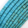 Light Blue Turquoise Rondelle Button Beads Gemstone 15.5