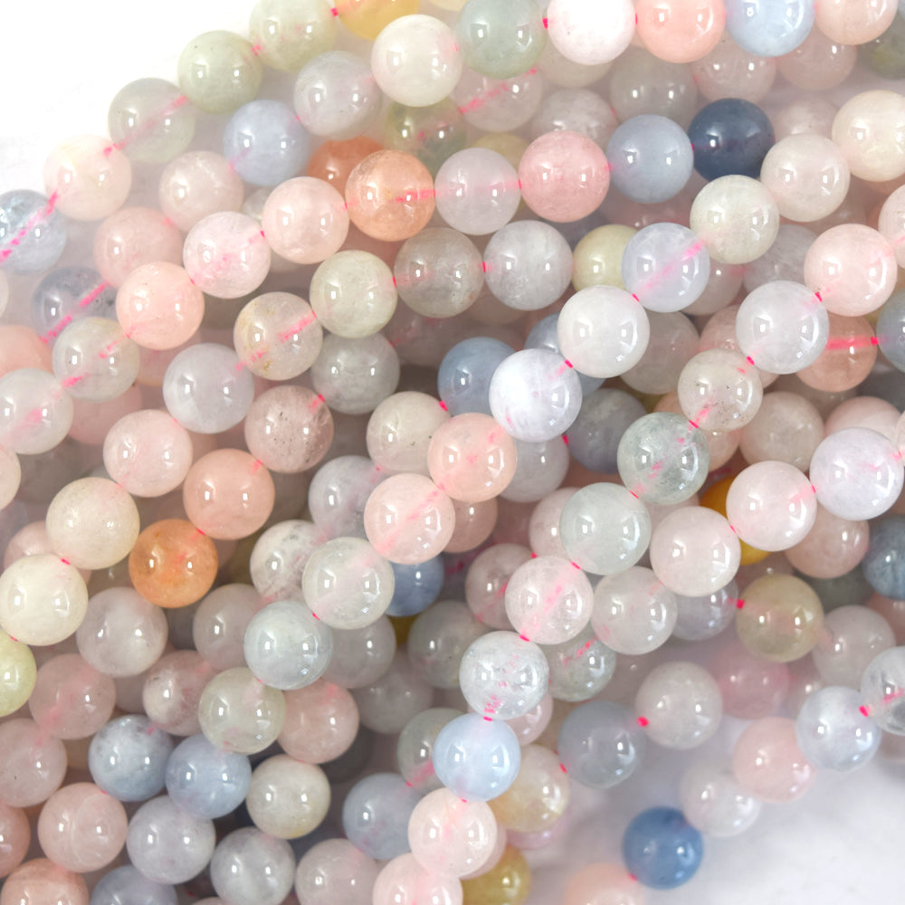 Natural Morganite Round Beads Gemstone 15.5" Beryl 4mm 6mm 8mm 10mm 12mm S1
