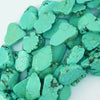 16mm - 25mm green turquoise freeform slab slice nugget beads 15.5