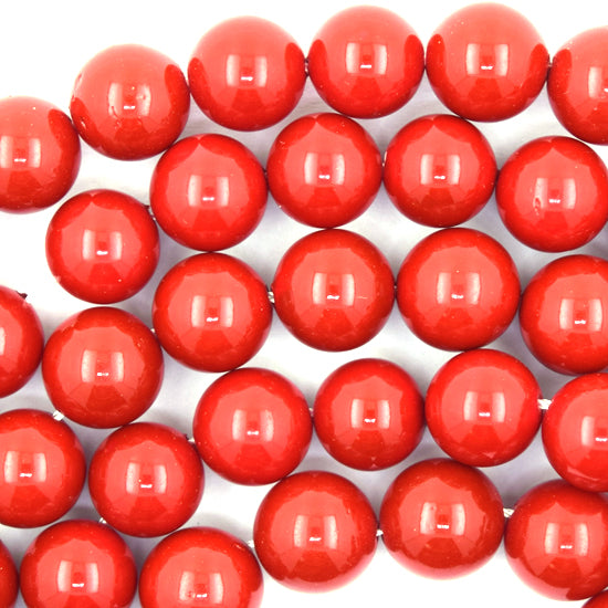 Red Shell Pearl Round Beads Gemstone 15.5" Strand 8mm 10mm