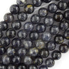 Natural Blue Iolite Round Beads Gemstone 15.5