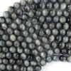 AA Natural Gray Hawk Eye Round Beads 15.5