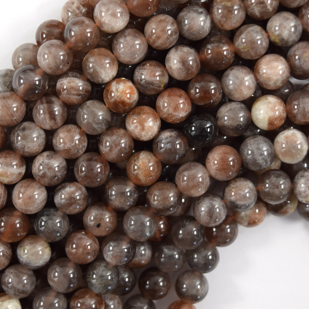 Natural Brown Sunstone Round Beads Gemstone 15.5" Strand 6mm 8mm 10mm