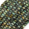 Natural Green African Turquoise Rondelle Button Beads 15