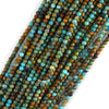 Natural Genuine Brown Green Blue Turquoise Round Beads 15.5