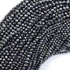 Faceted Silver Terahertz Round Beads Gemstone 15.5