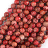 Red Sea Sediment Imperial Jasper Round Beads Gemstone 15