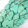 22mm - 30mm green turquoise freeform slab slice nugget beads 15.5