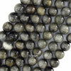AA Natural Gray Hawk Eye Round Beads 15.5