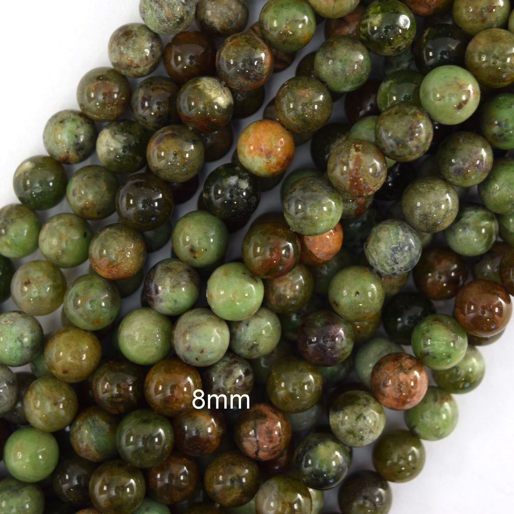 Natural African Green Opal Round Beads Gemstone 15" Strand 6mm 8mm 10mm - Eagle Beadz