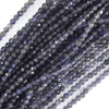Natural Faceted Blue Iolite Round Beads Gemstone 15.5
