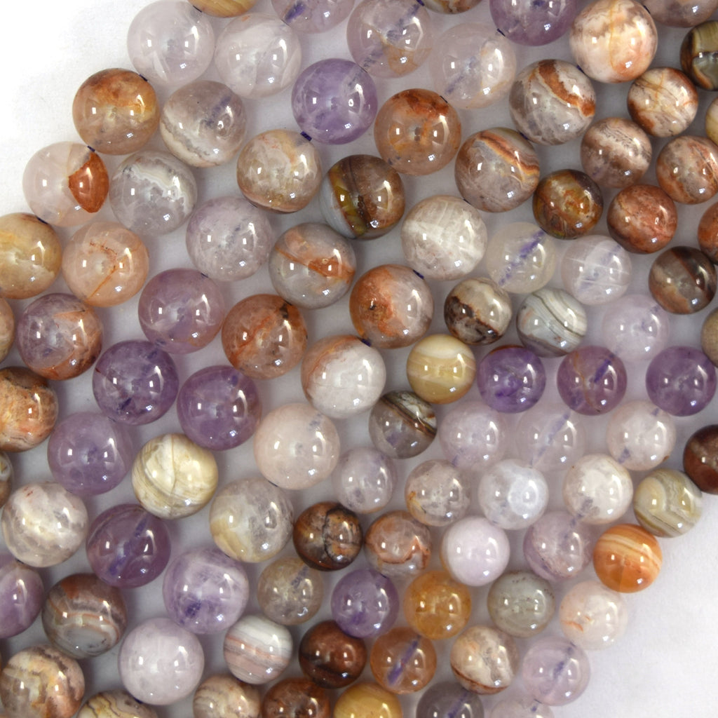 Natural Aurora Auralite 23 Cacoxenite Crystal Quartz Round Beads 15" 6mm 8mm