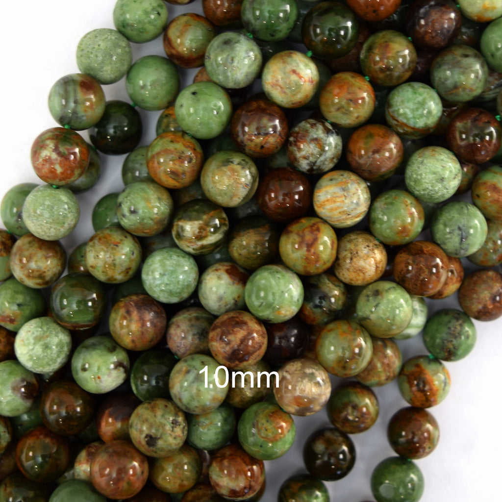 Natural African Green Opal Round Beads Gemstone 15" Strand 6mm 8mm 10mm - Eagle Beadz