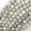 Natural Black Matrix Moonstone Round Beads 15.5