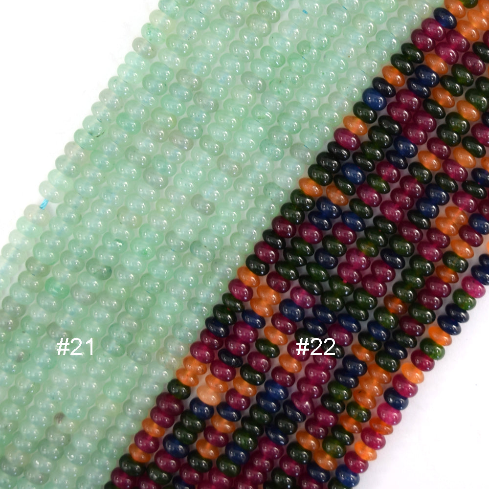 2x4mm Colored Mountain Jade Rondelle Button Spacer Beads Gemstone 15" Strand 4mm - Eagle Beadz