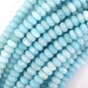 5x8mm light blue aquamarine quartz rondelle button beads 15