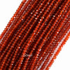 AA Faceted Red Carnelian Rondelle Button Beads 15.5