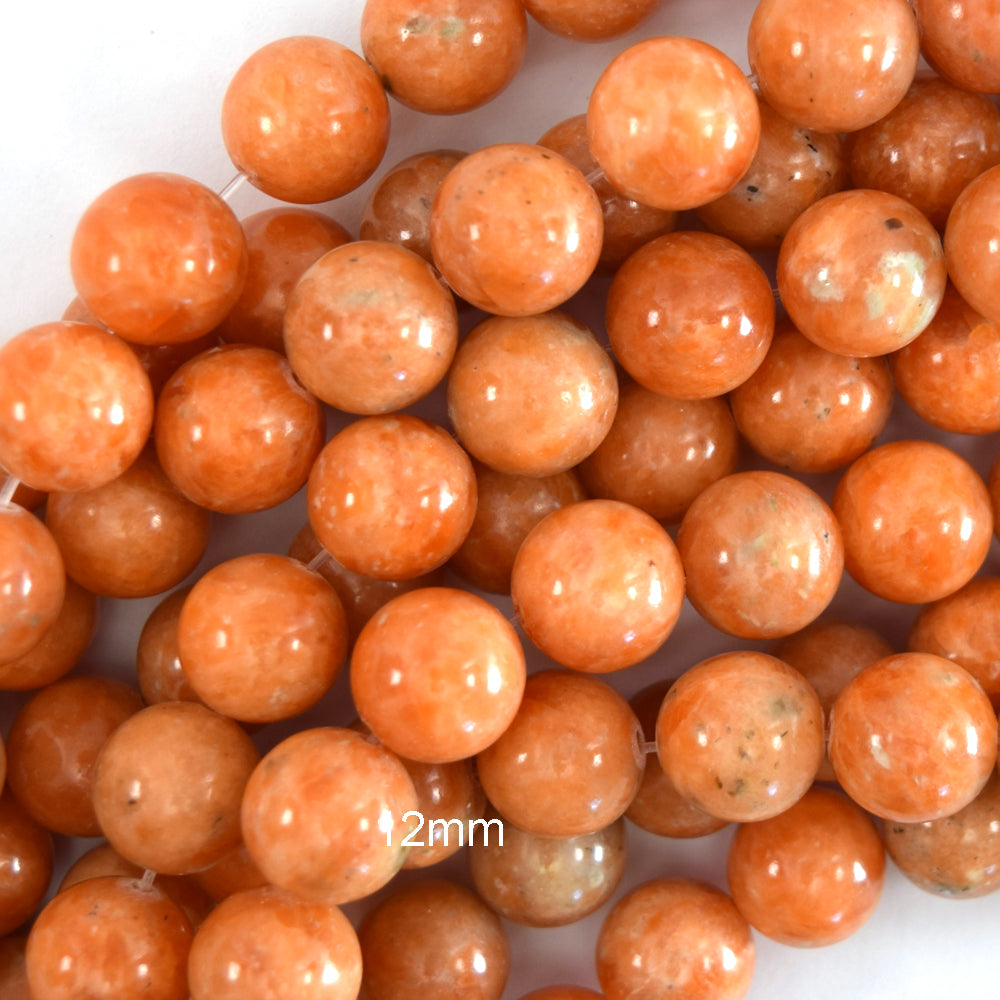 Natural Orange Calcite Round Beads Gemstone 15.5" Strand 4mm 6mm 8mm 10mm 12mm - Eagle Beadz