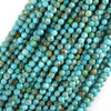Faceted Blue Turquoise Round Beads 15.5