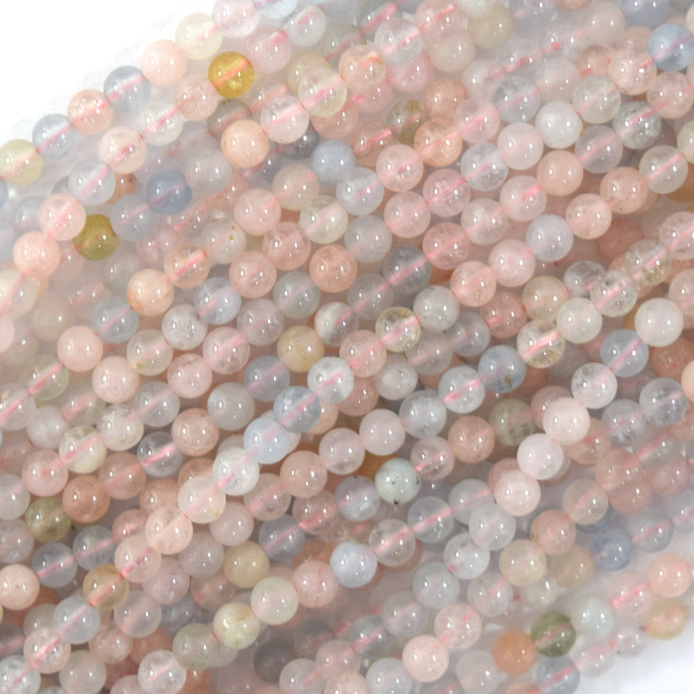 Natural Morganite Round Beads Gemstone 15.5" Beryl 4mm 6mm 8mm 10mm 12mm S1