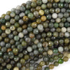 Natural Faceted Green African Jade Round Beads Gemstone 15