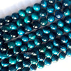 AA Lake Blue Tiger Eye Round Beads 15.5