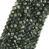 Natural Micro Faceted Green Seraphinite Round Beads 15.5