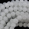 Matte White Cracked Crystal Round Beads Gemstone 15
