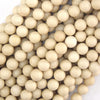 Natural Cream River Stone Round Beads Gemstone 15