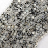 Natural Black Matrix Moonstone Round Beads 15.5