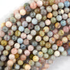Natural Multicolor Morganite Round Beads Gemstone 15.5