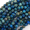 Dark Blue Sea Sediment Jasper Round Beads 15