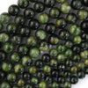 Natural Russian Green Chrome Diopside Round Beads 15.5