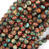 Galaxy Multicolor Sea Sediment Imperial Jasper Round Beads 15