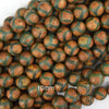 Matte Green Brown Tibetan DZI Agate Round Beads 15