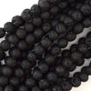 Black Volcano Lava Round Beads Gemstone 15.5