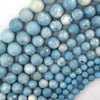Faceted Blue Larimar Quartz Round Beads 15